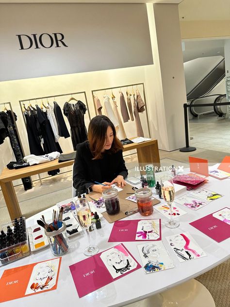 Dior Event, Live Illustration, Live Sketch, Sewing Photography, London Painting, Illustrated Wedding Invitations, Live Drawing, Event Illustration, Diy Events