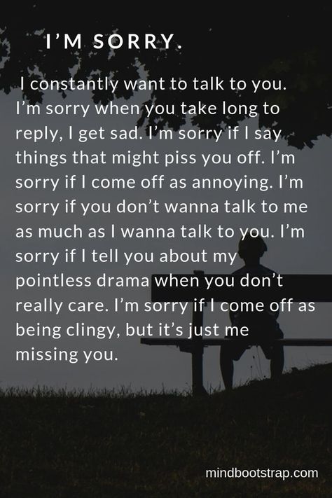 Cute Missing You Quotes, Im Sorry Quotes, Cute Miss You, Deep Relationship Quotes, Apologizing Quotes, Missing Someone Quotes, Sorry Quotes, Missing You Quotes For Him, Secret Crush Quotes