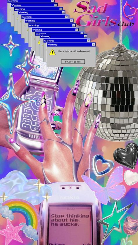 #y2k #itgirl #cybercore Y3k Aesthetic, Y2k Collage, Y2k Cybercore, Cybercore Aesthetic, Y2k Art, Hippie Painting, Mood Colors, Creative Photoshoot Ideas, Retro Phone