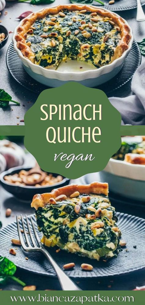 Vegan Spinach Mushroom Quiche, Vegan Spinach Pie Recipe, Vegan Quiche Crust, Vegan Broccoli Quiche, Vegan Gluten Free Quiche, Dairy Free Spinach Quiche, Vegan Quiche Recipes Easy, Vegan Tofu Quiche Recipes, Vegan Spinach Quiche