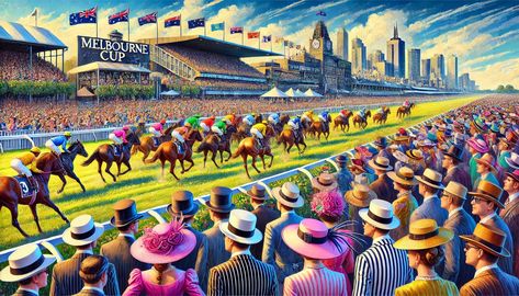 The Melbourne Cup - "the race that stops a nation" - is an iconic event in Australia that captures the attention of millions each year. Melbourne Cup Horses, Flemington Racecourse, Horse Age, Race Day Fashion, Melbourne Cup, Thoroughbred Horse, Pow Wow, The Race, Tea Ceremony