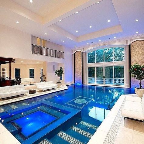 ndoor swimming pools are quickly becoming incredibly popular, thanks to the many advantages and year-round Indoor Swimming Pool Design, Piscina Interior, Indoor Pools, Indoor Swimming Pool, Luxury Pools, Dream Pools, Beautiful Pools, Indoor Swimming, Indoor Swimming Pools