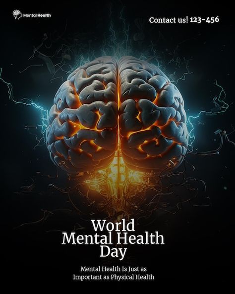 Free psd hand world mental health day in... | Premium Psd #Freepik #psd #psychological-health #mental-health #mental #psychology World Mental Day, Stop The Stigma, World Mental Health Day, Ad Of The World, World Days, Mental Health Day, Fruit Illustration, Health Day, Mental Strength