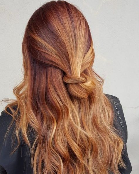 20 Hottest Red Hair with Blonde Highlights for 2019 Ginger Hair From Brown, Boliage Hair Red Head, Fairy Colored Hair, Balayage With Red Hair, Star Berry Blonde, Blonde Balayage Red Hair, Red Highlights In Dark Blonde Hair, Redheads With Highlights, Dark Ginger With Blonde Highlights