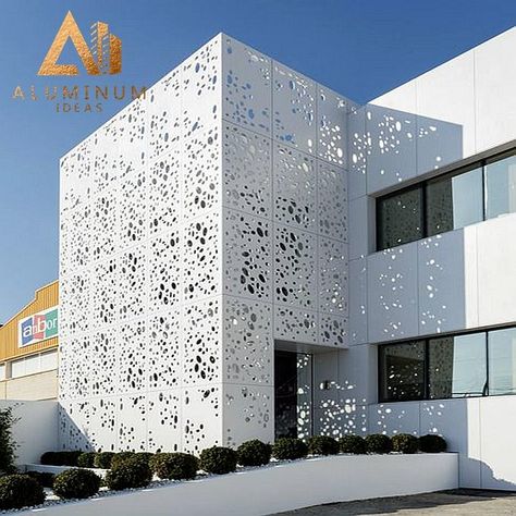 Aluminum Panels for Buildings has good acid and alkali resistance, we usually use world famous brand Powder coating and PVDF spraying as PPG, Akozu Noberl etc. Perforated Facade, Perforated Metal Panel, Exterior Wall Panels, Exterior Wall Cladding, Facade Panel, Aluminium Cladding, Metal Facade, Facade Cladding, Cladding Panels