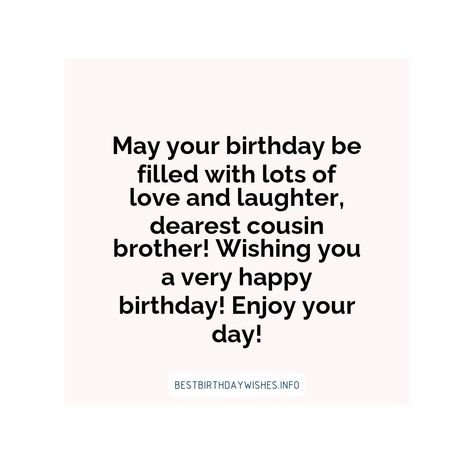 It's your cousin brother's birthday and you want to make it extra special. What better way to show him your love and appreciation than with a heartwar... | # #BirthdayWishes Check more at https://www.ehindijokes.com/birthday-wishes-for-cousin-brother/ Happy Birthday Cousin Brother, Birthday Wishes For Cousin Brother, Birthday Wishes For Cousin, Birthday Msg, Birthday Paragraph, Happy Birthday Cousin, Birthday Wishes For Brother, Bday Wishes, Cousin Birthday