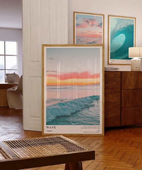 Hi, Welcome to VenusArtPosters!  * Are you  looking to add a unique, personal touch to your wall  decor?  🌸 This trendy Waves Wall Art, Ocean Sunset  Wave Definition Print is the perfect solution for  Bedroom Wall Decor or Dorm room decor! Blue Coastal Waves, chic ocean Prints are best special gift for coastal lovers!    Discover our  wall art collection of instantly downloadable, digital files on VenusArtPosters. Embrace the artistic vibes with our unique collection of digital prints. Enhance Coastal Dorm Room, Coastal Dorm, Ocean Waves Photography, Waves Wall Art, Coastal Sunset, Dorm Room Wall Decor, Sunset Poster, Dorm Room Walls, Ocean Print