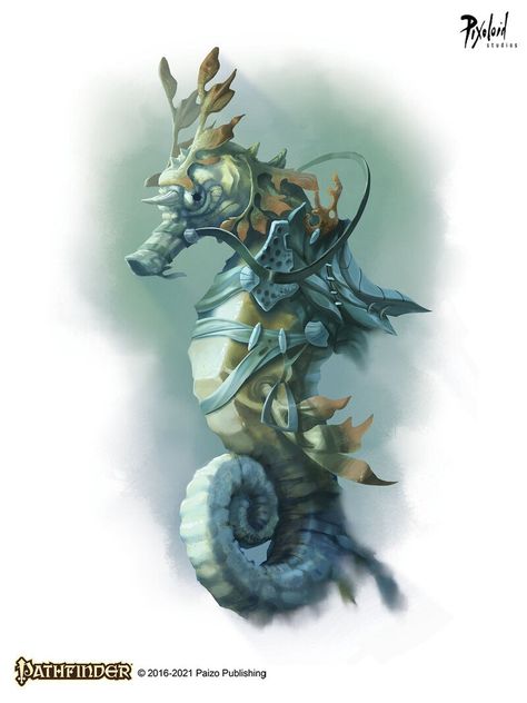 ArtStation - Seahorse Giant, Pixoloid Studios Seahorse Fantasy Art, Seahorse Concept Art, Hippocampus Art, Seahorse Statue, Fantasy Seahorse, Seahorse Sketch, Sea Horses Illustration, Seahorse Drawing, Steampunk Drawing