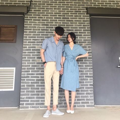 Korean Couple Outfits, Couple Ootd, Prenuptial Photoshoot, Korean Couple Photoshoot, Couple Outfit Ideas, Couple Fits, Couple Dress, Cute Couple Outfits, Matching Couple Outfits