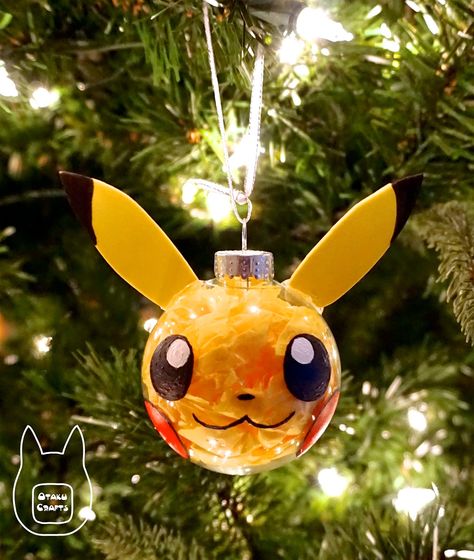 Otaku Crafts: Make Your Own Pokemon Ornament Geek Art Decor, Anime Christmas Ornaments Diy, Pokemon Christmas Ornaments Diy, Easy Pokemon Crafts, Anime Christmas Decorations, Pokemon Christmas Decorations, Pokemon Crafts Diy, Nintendo Ornaments, Pokemon Crafts For Kids Easy