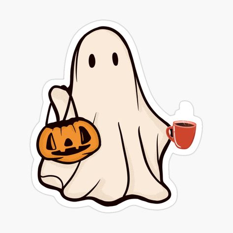 Ghost Drinking Coffee, Coffee Halloween, Little Ghost, Red Wolf, Drinking Coffee, Halloween Spooky, Spooky Season, Coffee Drinks, Funny Tshirts