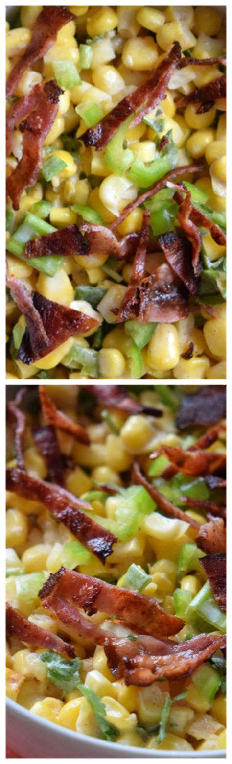 Jalapeño Corn Bacon Salsa ~ Freaking delicious Luau Party Snacks, Bacon Salsa, Corn Jalapeno, Jalapeño Corn, Jalapeno Bacon, Relish Sauce, Collage Recipes, Stuffed Jalapenos With Bacon, Salsa Dip