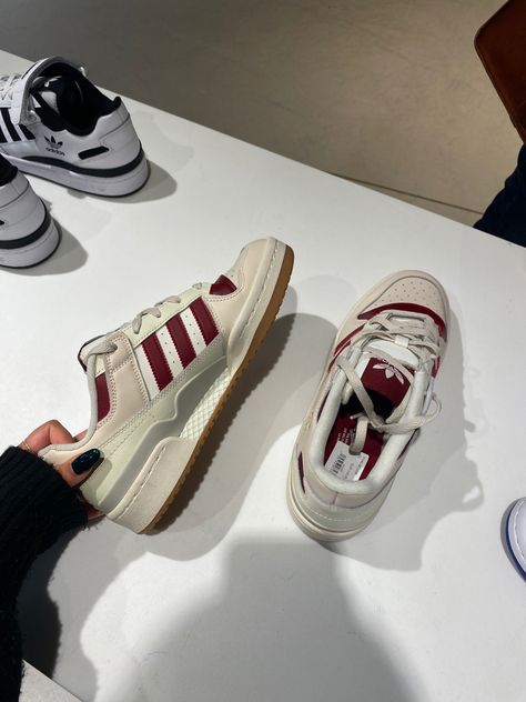 Red Adidas Outfit, Vintage Shoes Sneakers, Adidas Forum Low, Forum Low, Adidas Forum, Funky Shoes, Cute Heels, Hype Shoes, Shoe Inspo