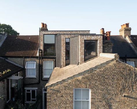 Loft Conversion Roof, Terrace Extension, Brick Extension, Victorian Terraced House, Danish Architecture, Roof Extension, Glass Extension, London Home, Timber Structure