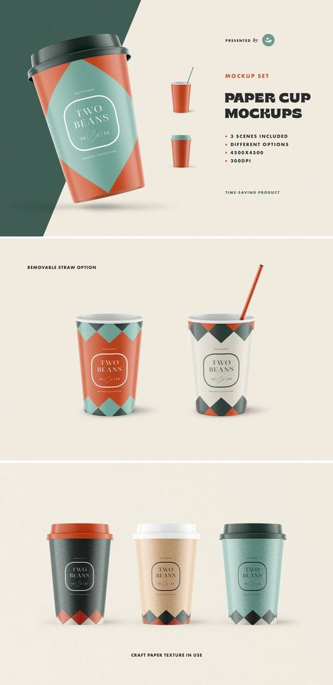 Paper Cup Mockups Paper Cup Design Ideas, Paper Cups Design, Plastic Cup Packaging Design, Coffee Paper Cup Design, Takeaway Coffee Cup Design, Disposable Coffee Cups Design, Paper Cup Design, Thermos Cup, Holiday Cups