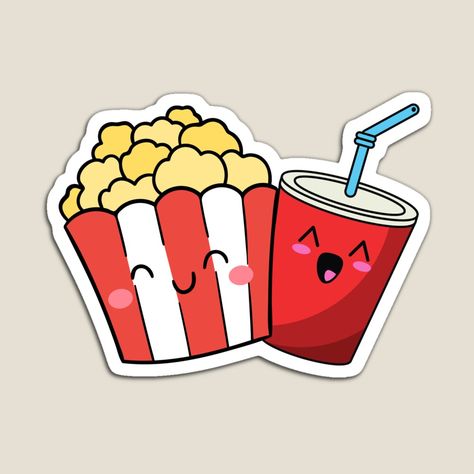 Popcorn Graphic, Soda Sticker, Popcorn Stickers, Cool Stickers, Paloma, Popcorn, Colorful Prints, Vinyl Decal Stickers, Vinyl Decal