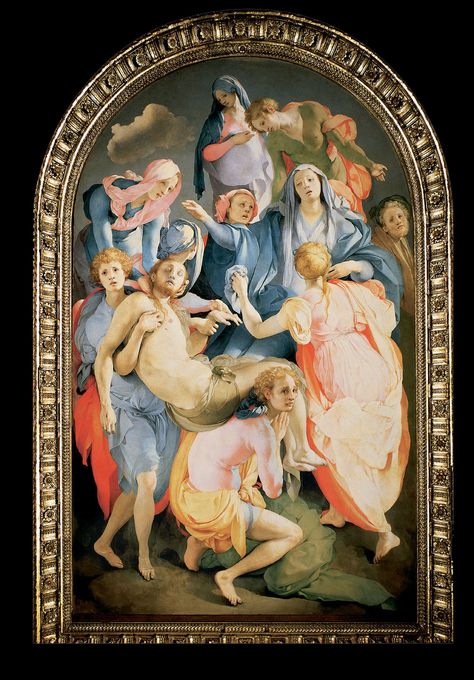 Pontormo, ENTOMBMENT, Altarpiece in Capponi Chapel, church of Santa Felicíta, Florence.1525-28. Oil and tempera on wood panel, 10'3''x6'4. Dagobert Duck, Bridget Riley, Giorgio Vasari, Pierre Bonnard, Victor Vasarely, Jeff Koons, Alexander Calder, Jesus Painting, Saint John