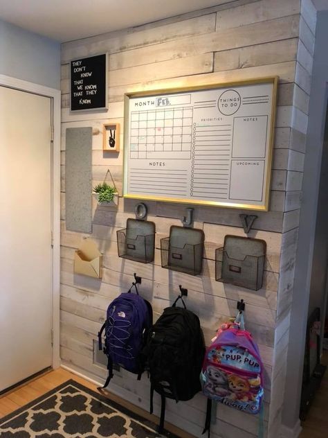 Family Command Center Wall, Family Organization Wall, Diy Command Center, Entryway Organizer Wall, Command Center Kitchen, Home Command Center, Family Command Center, Organizing Hacks, Cottage Charm