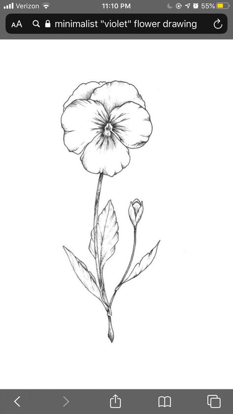 Drawing Of Violet Flower, Black And White Violet Flower Tattoo, Pansies Tattoo Black And White, Impatients Flowers Tattoo, Pansie Flower Tattoo, Violet Flower Line Drawing, Pansy Tattoo Small Black And White, Pansy Line Art, Violet Sketch Flower