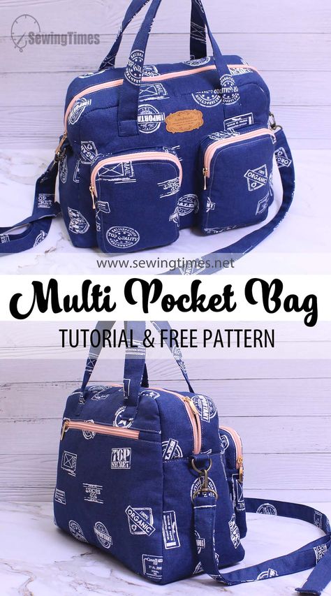 Sewing Projects Handbags, Large Bag Sewing Pattern, Sewing Projects Purse, Big Bag Sewing Pattern, Diy Carry On Bag Free Pattern, Handbag Diy Sewing Projects, Diy Diaper Bag Pattern Free, Free Sewing Bag Patterns, Diy Purses And Bags Easy