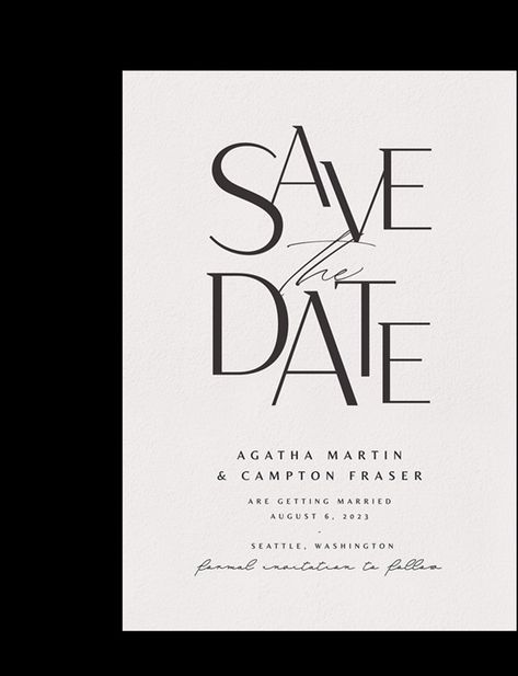 Lettered Minimalism Save The Dates in White | Greenvelope.com Black Tie Save The Date Ideas, Black Tie Wedding Save The Date, Modern Classic Save The Date, Black White Save The Date, Modern Minimal Save The Date, Modern Black And White Save The Date, Black Tie Wedding, Wedding Saving, Save The Date