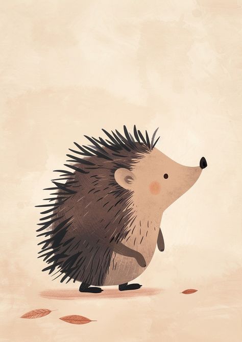 Hedgehog Painting, Hedgehog Photography, Hedgehog And Cat, Cute Hedgehog Illustration, Fall Animal Illustrations, Hedgehog Cute Illustration, Hedgehog And Bear Drawing, Winter Hedgehog Illustration, Autumn Hedgehog Illustration