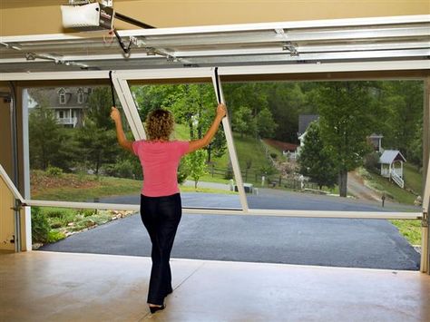 Lifestyle Garage Door Screens are a great way to screen in your garage without the expense of a motorized roll down screen. Garage Door Screen, Garage Screen, Garage Door Track, Garage Screen Door, Retractable Screen Door, Diy Screen Door, Security Screen Door, Sliding Screen Doors, Door Screen