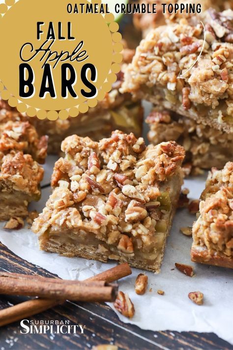 Freezer Friendly Oatmeal Bake, Apple Recipes With Oatmeal, Oatmeal On The Go, Freezer Friendly Dessert Bars, Oatmeal Bars With Applesauce, Apple Cinnamon Breakfast Bars, Apple Cinnamon Bars Healthy, Low Cholesterol Apple Desserts, Healthy Apple Baked Goods