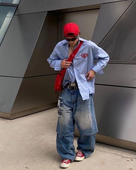 Baggie Jeans Outfit, Baggy Jeans Outfits, Diesel Clothing, Baggy Jeans Outfit, Streetwear Ideas, Nct Johnny, Street Fashion Men Streetwear, Mens Outfit Inspiration, Mens Fashion Streetwear