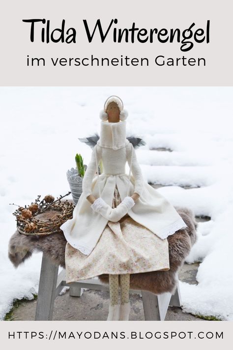 Tilda Winterengel im verschneiten Garten #tilda #tildaengel #schlittschuhe #nähen #sewing #diy #tildadoll Sewing Diy, Garden Crafts, Sewing Dresses, Diy And Crafts, Art Projects, Victorian Dress, Projects To Try, Blogger, Couture