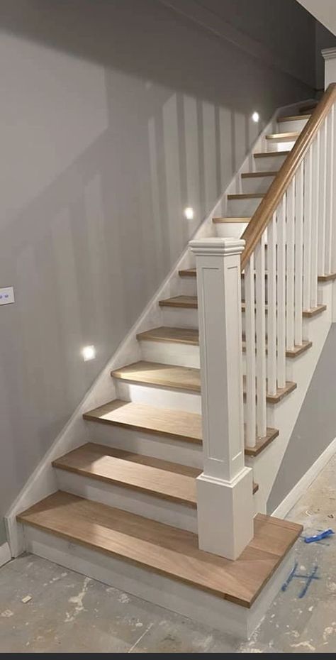 #stairsdesign #renovation #makeover Contemporary Basement, درج السلم, Stairs Renovation, Rustic Stairs, White Staircase, Staircase Railing Design, Stairs Makeover, House Staircase, Staircase Remodel