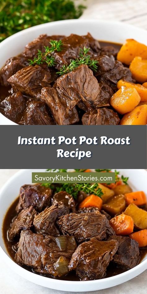 Savor a hearty Instant Pot Pot Roast Recipe that transforms tough cuts into tender perfection! This easy Instapot recipe features savory herbs and vegetables, delivering a comforting meal in no time. Perfect for busy weeknights, this dish is a must-try for any Instapot enthusiast craving delicious home cooking. Easy Instapot Recipes, Instant Pot Pot Roast Recipe, Instant Pot Pot Roast, Pot Roast Recipe, Savory Herb, Healthy Instant Pot Recipes, Roast Recipe, Pot Roast Recipes, Beef Chuck