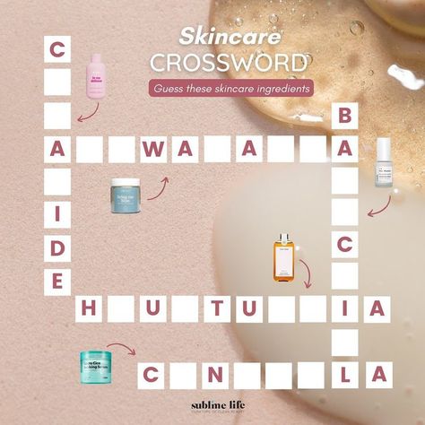 Skincare Games Ideas, Instagram Post Games, Lagom Design, Blue Giraffe, Event Games, Skin Facts, Daily Puzzle, Cosmetic Creative, Engagement Posts