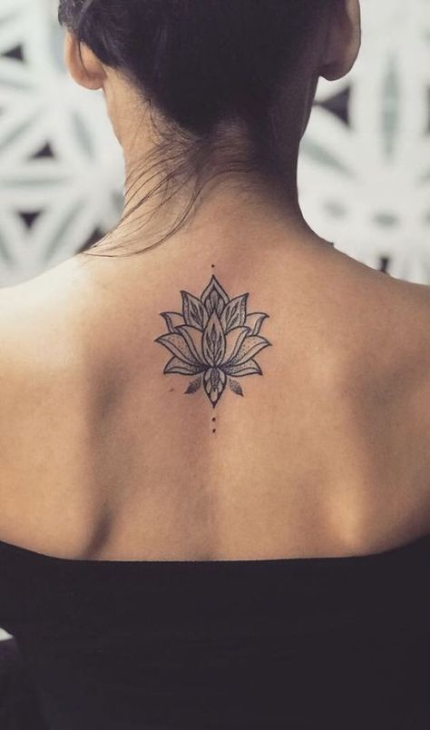 Lotus Flower Tattoos Lotusblume Tattoo, Mandala Flower Tattoos, Upper Back Tattoos, Lotus Flower Mandala, Tattoo Trend, Inspiration Tattoos, Small Wrist Tattoos, Mandala Tattoo Design, Lotus Tattoo