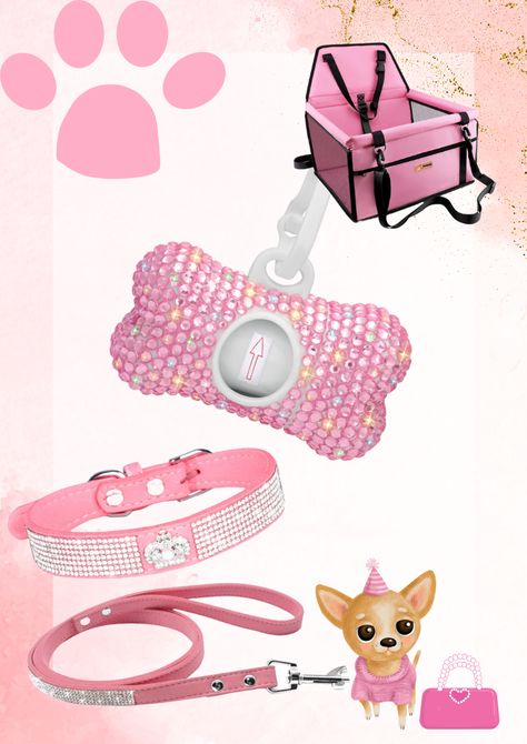 Amazon Pink Paws: Discover Cute Dog Accessories! #PinkPaws #DogAccessories #BarbieStyle #PetFashion #CuteDogs #PrettyInPink #DogLovers #PetAccessories #PuppyLove #InstaPets Pink Dog Accessories, Cute Dog Accessories, Barbie Dog, Pink Dog Collar, Crown Hair Clip, Dog Hair Bows, Pink Paws, Puppy Supplies, Dog Boots