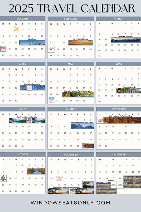 Discover how to maximize your vacation days in 2025 with this travel calendar! Get tips and itineraries designed to help you make the most of every trip, plus a FREE downloadable calendar to help plan your adventures. Vacation Calendar, Bucket List Trips, Downloadable Calendar, Itinerary Design, Travel Calendar, Planning Calendar, Vision Quest, Calendar Download, Badlands National Park