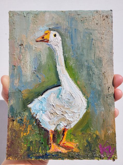 Painting Idea On Canvas, Geese Painting, Goose Painting, Painting Farm Animals, Goose Art, Duck Painting, Animals Painting, Soft Pastel Art, Duck Art