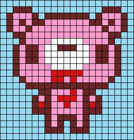 Gloomy Bear Pixel Art Grid, Gloomy Bear Perler Bead Patterns, Gloomy Bear Pattern, Crochet Gloomy Bear, Gloomy Bear Pixel Art, Pixel Art Creepy, Gloomy Bear Perler, Emo Pixel Art, Creepy Pixel Art