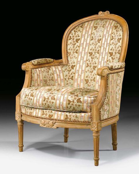 BERGERE, Louis XVI, Paris um 1780/85. Colourful Leaves, Flowers Leaves, Colorful Leaves, Louis Xvi, Accent Chairs, Home Accessories, Walnut, Carving, Paris