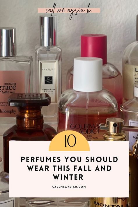 6 perfumes stacked on a shelf in my perfume collection, it reads 10 perfumes you should wear this fall and winter Top Fragrances For Women, Best Womens Perfume, Luxury Perfume Women, Winter Perfume, Best Perfumes, Winter Fragrance, Winter Scents, Fragrances Perfume Woman, Gifts For Loved Ones