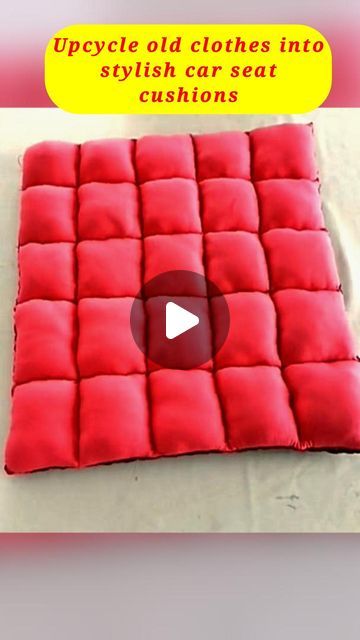 Seat Pillow Diy, Car Seat Pillow Diy, Seat Cushions Diy, Upcycle Old Clothes, Car Seat Pillow, Stylish Car, Diy Bed Sheets, Car Seat Cushion, Couch Cushions