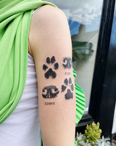 handpoked doggy paws and nose prints 🥹🐶 in memory of cookie and Elsa 💕 absolutely loved doing these #handpoke #essextattoo #hertfordshiretattoo #suffolktattoo #stickandpoke #pawtattoo #dogtattoo #memorytattoo #pettattoo #sticknpoke Paw Print Nose Tattoo, Nose Tattoo, Back Piece Tattoo, Stick N Poke, Paw Tattoo, Hand Poke, Memorial Tattoos, Stick And Poke, Dog Tattoo