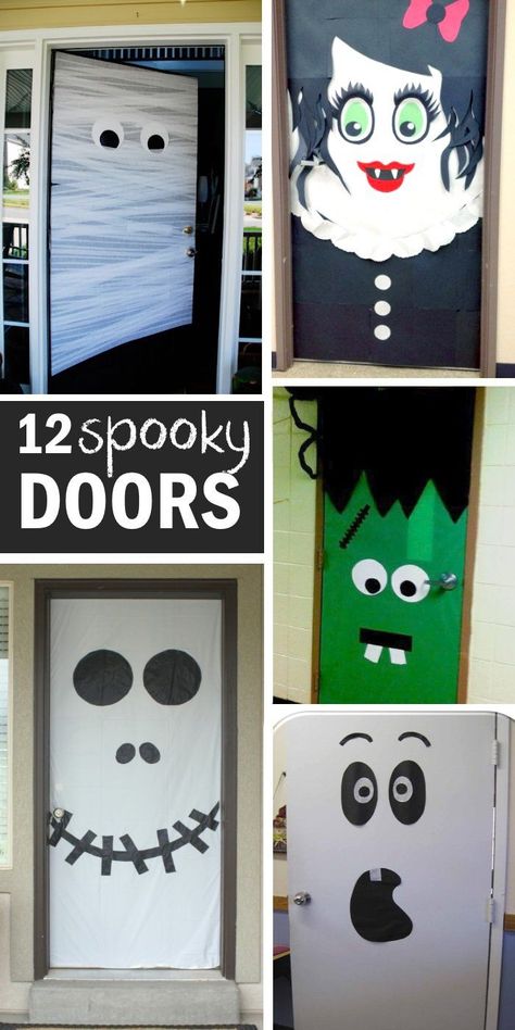 halloween door ideas Porta Halloween, Moldes Halloween, Halloween Front Door Decorations, Halloween Office, Cute Halloween Decorations, Halloween Front Doors, Image Halloween, Casa Halloween, Halloween Fest