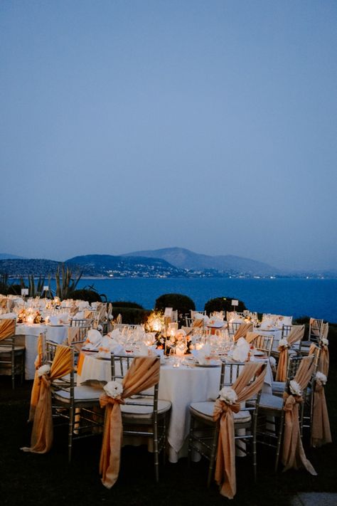 Married In Greece, Greek Dinner, Greek Dinners, Greece Mykonos, Athens Wedding, Reception Dinner, Greece Wedding, Private House, Candle Inspiration