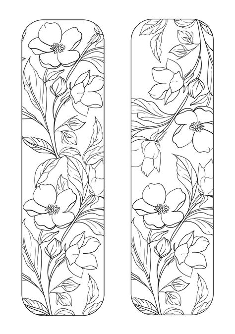 Bookmarks With Flowers, Joululahjat Diy, Free Printable Bookmarks, Coloring Pages Adult, Creative Bookmarks, Coloring Bookmarks, Glass Diy, Book Marks, Pola Sulam