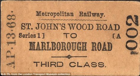 An early Metropolitan Railway ticket Old Ticket, Vintage Train Ticket, Railway Ticket, London Underground Train, Underground Train, Vintage Tickets, London Transport Museum, Travel Printables, Train Ticket