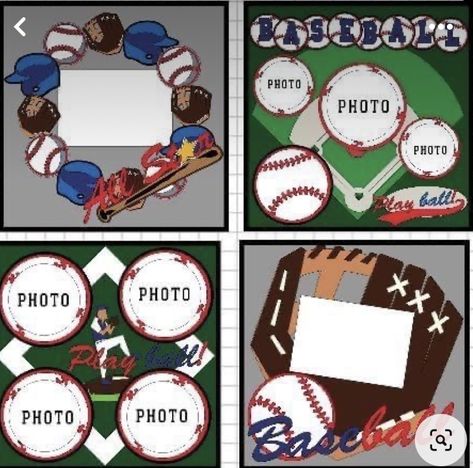 Baseball Scrapbook Layouts, Baseball Layouts, Baseball Scrapbook, Scrapbooking Sports, Graduation Scrapbook, Softball And Baseball, Scrapbooking Page Ideas, Handmade Photo Albums, Baseball Ideas