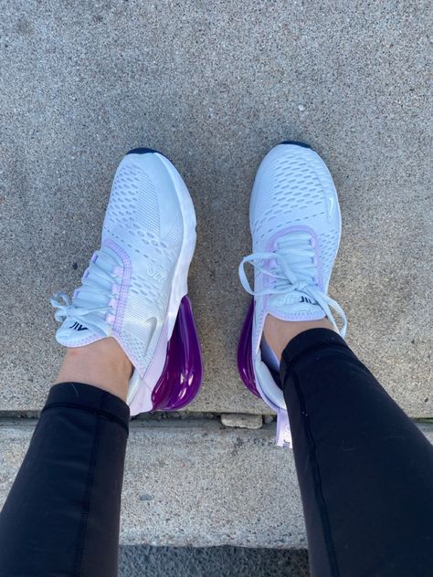 #airmax270 #nikesneakers #nike #fashion #whiteshoes #purple #shoesaddict #womensclothing #womensstyle #fitness Purple Air Max 270, Nike Air Max 270 Purple, Nike Airmax 270, Nike Shoes Women Fashion, Swift Concert, White Nike Shoes, Preppy Shoes, Sneakers Fashion Outfits, Purple Nikes