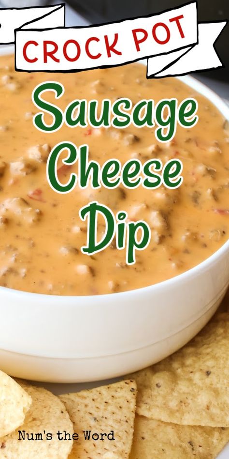 This Crock Pot Sausage Dip is the ultimate crowd-pleaser! It's creamy, cheesy, and loaded with savory sausage and ground beef. Perfect for parties or game nights, this dip is sure to be a hit! #easysausagedip #crockpotsausagedip #slowcookersausagedip #sausagedipcrockpot #sausagecheesedip #crockpotvelveetasausagedip #numstheword #mandip #sausagedipwithcreamofmushroomsoup Hamburger Sausage Dip, Hamburger Cheese Dip Crockpot, Hamburger Cheese Dips, Hamburger Dip, Crock Pot Sausage, Cheese Dip Crock Pot, Sausage Cheese Dip, Sausage Crockpot, Sausage Dip