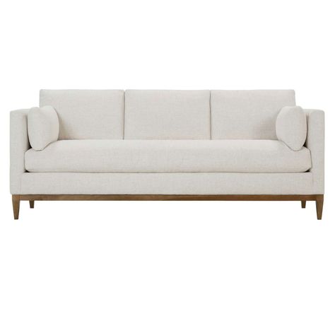 Leo Sofa - Bondars Furniture Coastal Cottage Decorating, Sofa White, Benjamin Moore White, Cottage Inspiration, Rowe Furniture, White Sofas, Exposed Wood, Modern Farmhouse Style, Cottage Decor